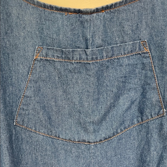 Blue Denim Dress with Front Pocket - Picture 6 of 7